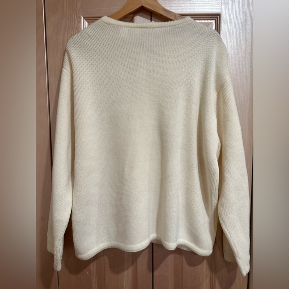 Krystal Kobe Cream and Gold Button Up Cardigan with Front Pockets - Picture 4 of 7